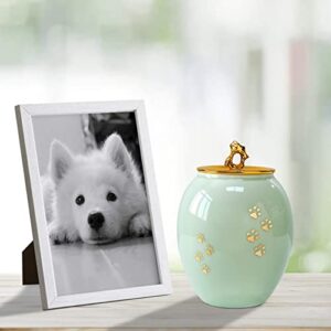 LINES ARTE Medium Pet Urns for Dogs Ashes, Ceramics Pet Urn for Dog Ashes, Cat Dog Urns for Ashes (Paw Prints)