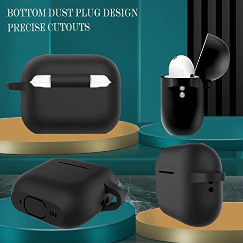 Coffea for Airpods Pro 2nd Generation Case Cover, Soft Silicone Shock-Absorbing Protective Case with Keychain for New Apple Airpods Pro 2 Case 2022 [Front LED Visible] - Black