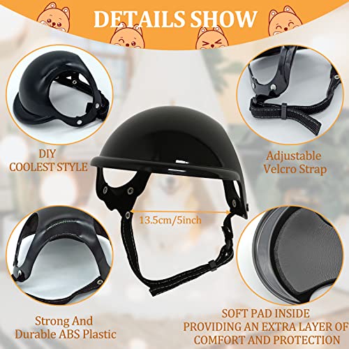 Pet Dog Helmet and Dog Goggles for Small and Medium Dog Playing Outdoor with Adjustable Belt Windproof Snowproof Eye Head Protection(Cool Style)