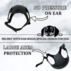 Pet Dog Helmet and Dog Goggles for Small and Medium Dog Playing Outdoor with Adjustable Belt Windproof Snowproof Eye Head Protection(Cool Style)