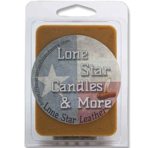 leather scented premium lone star candles & more's hand poured wax melts, authentic aroma of genuine leather, 12 strongly scented wax cubes, usa made in texas, 2-pack