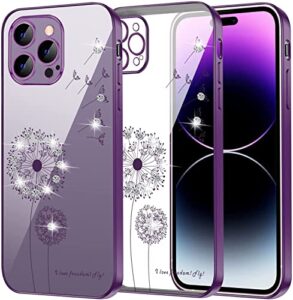 crystal bumper case for iphone 14 pro max phone case clear slim silicone transparent cute diamond flowers 14 pro max case shockproof apple protective cover para iphone 14 pro max cases for women