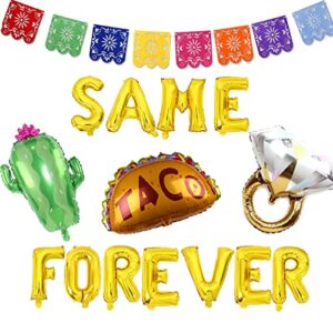 mexican gay mexican lesbian bachelorette party decorations kit -fiesta same taco forever balloon banner taco diamond ring cactus foil balloon mexican party banners funny bridal engagement party