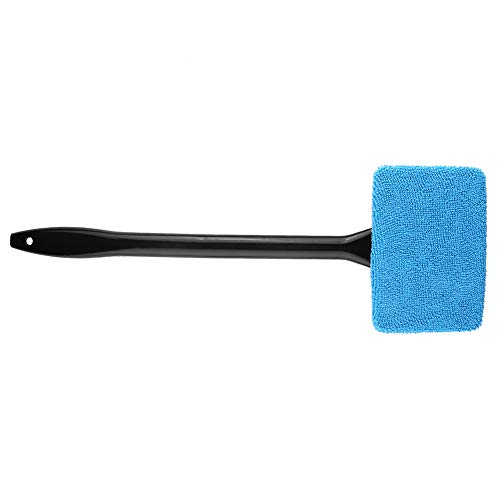 FIYO Microfiber Car Cleaning Brush, Car Windscreen Cleaner with Long Handle Windshield Glass Cleaning Tool for Car Glass Dust Dirt Removal(Light Blue)