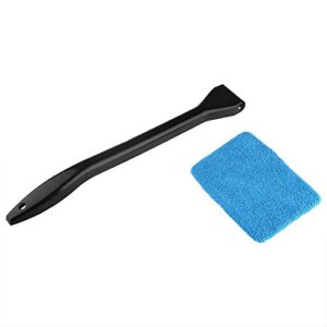 FIYO Microfiber Car Cleaning Brush, Car Windscreen Cleaner with Long Handle Windshield Glass Cleaning Tool for Car Glass Dust Dirt Removal(Light Blue)