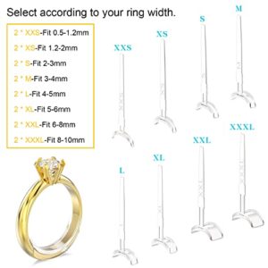 Ring Sizer Adjuster for Loose Rings, 16 Pack 8 Sizes Silicone Invisible Ring Size Reducer Guards for Men Women Wide Band Rings