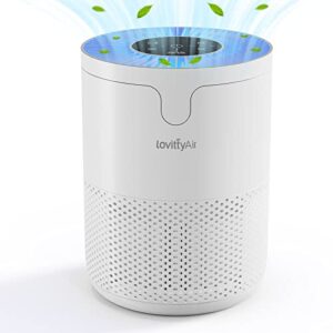 lovittyair air purifier with essential oil diffuser,air purifier for bedroom 430ft² low noise with sleep mode for pets dust smoke odor with h13 hepa filter