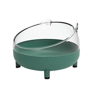 leasote hamster sand bath container, hamster sand bath box, transparent big space, avoid kicking sand out, easy to clean, for dwarf hamster, syrian hamster dark green