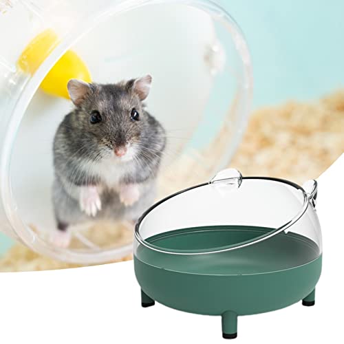 leasote Hamster Sand Bath Container, Hamster Sand Bath Box, Transparent Big Space, Avoid Kicking Sand Out, Easy to Clean, for Dwarf Hamster, Syrian Hamster Dark Green