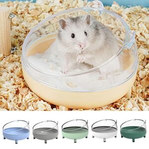 leasote Hamster Sand Bath Container, Hamster Sand Bath Box, Transparent Big Space, Avoid Kicking Sand Out, Easy to Clean, for Dwarf Hamster, Syrian Hamster Dark Green