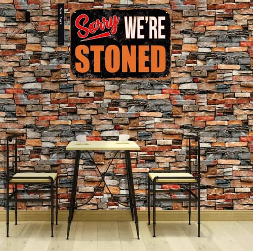 Sorry We're Stoned Funny Tin Signs Humor Man Cave Wall Decor Garage For Pub Bar 8 x12 Inch
