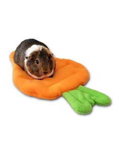 guinea pig bed mat washable pee pad, fleece bedding for rodent, reusable carrot cage liner for rabbit, hedgehog, rat, hamster or small animal