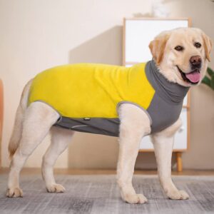 Dog Winter Jacket, Polar Fleece Pet Warm Vest for Medium Large Dogs Walking Hiking Travel Sleep, High Collar Dog Cold Weather Coat, Pullover Full Belly Coverage Pets Outfit Apparel Clothes