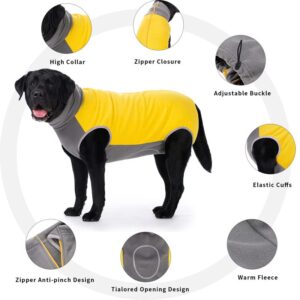 Dog Winter Jacket, Polar Fleece Pet Warm Vest for Medium Large Dogs Walking Hiking Travel Sleep, High Collar Dog Cold Weather Coat, Pullover Full Belly Coverage Pets Outfit Apparel Clothes