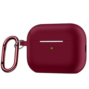 saharacase silicone case for apple airpods pro 2 (2nd generation) [rugged] full body protection antislip grip slim with keychain (burgundy)