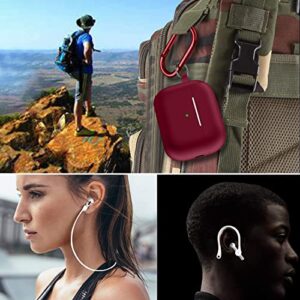 SaharaCase Silicone Case for Apple AirPods Pro 2 (2nd Generation) [Rugged] Full Body Protection Antislip Grip Slim with Keychain (Burgundy)