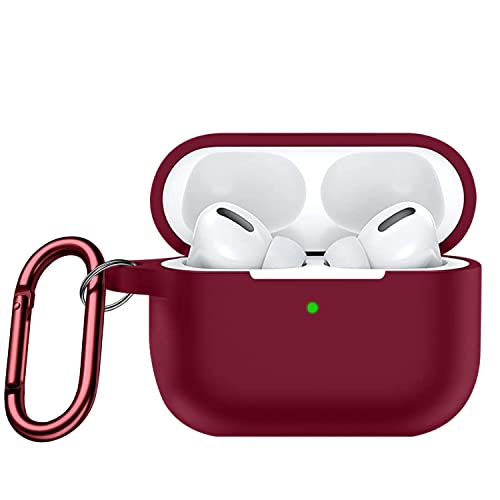 SaharaCase Silicone Case for Apple AirPods Pro 2 (2nd Generation) [Rugged] Full Body Protection Antislip Grip Slim with Keychain (Burgundy)