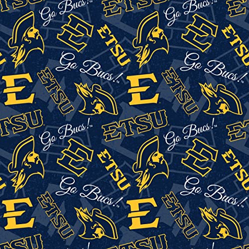 East Tennessee State University Cotton Fabric by Sykel-Licensed ETSU Buccaneers Tone on Tone Cotton Fabric