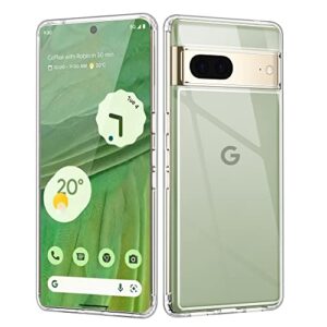 wilbur google pixel 7 clear case, 6.3" transparent slim & shockproof cover, anti-yellow & non-slip protection