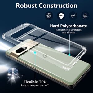 Wilbur Google Pixel 7 Clear Case, 6.3" Transparent Slim & Shockproof Cover, Anti-Yellow & Non-Slip Protection