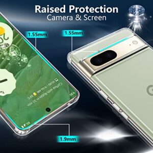 Wilbur Google Pixel 7 Clear Case, 6.3" Transparent Slim & Shockproof Cover, Anti-Yellow & Non-Slip Protection
