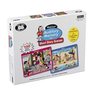 Super Duper Publications | Webber® Auditory Memory for Short Story Scenes | Target Story Comprehension and Answer Questions | Educational Learning Resource for Children