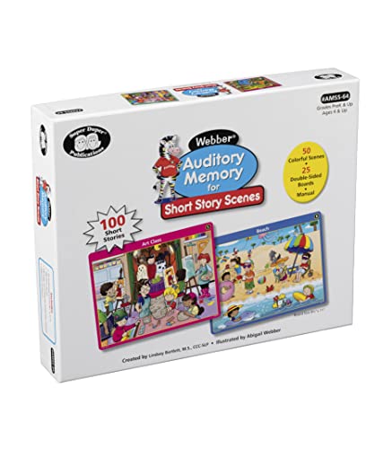 Super Duper Publications | Webber® Auditory Memory for Short Story Scenes | Target Story Comprehension and Answer Questions | Educational Learning Resource for Children