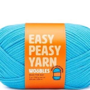 The Woobles Easy Peasy Yarn, Crochet & Knitting Yarn for Beginners with Easy-to-See Stitches - Yarn for Crocheting - Worsted Medium #4 Yarn - Cotton-Nylon Blend