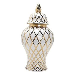 gazechimp modern ceramic ginger jar vase porcelain jar temple jar handicraft with lid decorative universal for home cafe desktop bedroom decor ornament