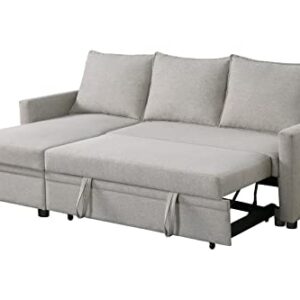 Devion Furniture Andy Sectional Sleeper Sofa Bed, Light Gray