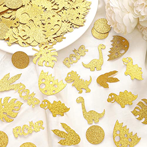 230 Pcs Dinosaur Confetti Dinosaur Table Decorations,Dinosaur Birthday Table Confetti Dinosaur Baby Shower Decorations,Cute Dinosaur Confetti Gold Confetti Dinosaur Baby Shower Supplies For Kids