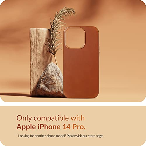 LONLI Edition - (for iPhone 14 Pro) - Premium European Genuine Leather Case - Develop Patina Over Time - Compatible with Magsafe Brown