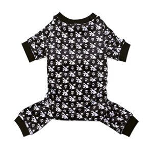 petbonus dog pajamas, soft and stretchy dog clothes, easy wearing dog pjs shirts dog jammies, adorable small dog onesie, cute pet jumpsuits for puppy, doggie (l, skull)