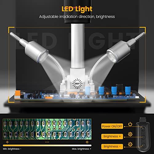 Andonstar AD409-Pro 10.1'' LCD Digital Microscope, HDMI Soldering Microscope Pro Metal Stand, USB Electronic Microscope Inspection Camera for Circuit Board Phone Repair Measure Software Windows PC