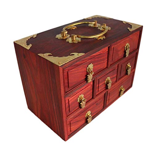 Retro Wooden Jewellery Box with 7 Drawers