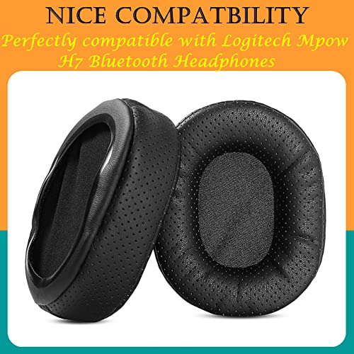 TaiZiChangQin H7 Upgrade Ear Pads Ear Cushions Replacement Compatible with Mpow H7 Bluetooth Headphone Perforate Earpads Black