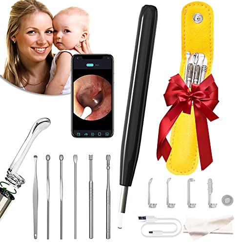 Earwax Removal with Camera 1080P HD Camera Otoscope Ear Camera and Wax Remover Ear Cleaning Kit Ear Wax Removers Wireless Ear Cleaner USB Digital Microscope Earwax Pick Accessories for Adults Baby