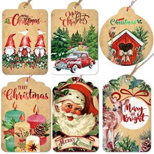 party funny christmas gift tags 60 count with untied string 15 assorted foil, printed designs for diy xmas present wrap and label package name card