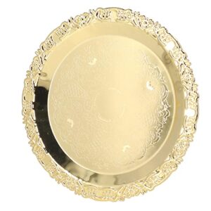 round fruit tray, gold plated stainless steel multifunctional good decoration decorative dessert plate for ceremony