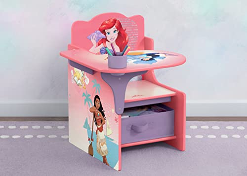 Delta Children Chair Desk with Storage Bin + Design and Store 6 Bin Toy Storage Organizer, Disney Princess (Bundle)