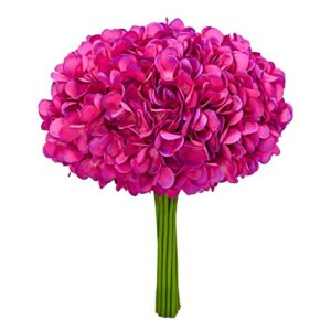 softflame artificial/fake/faux flowers - hydrangea bundle purple color, pack of 5, totally 20 heads, for wedding, home, party, restaurant
