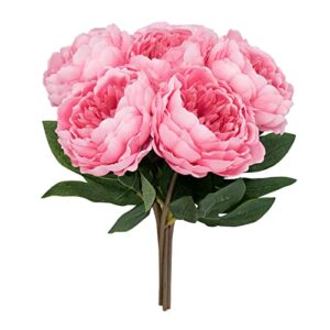 softflame artificial/fake/faux flowers - peony hot pink 6pcs for wedding, home, party, restaurant (850923)