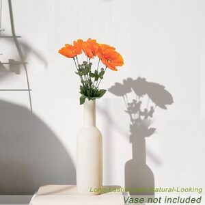 Softflame Artificial/Fake/Faux Flowers - Poppy Orange 6PCS for Wedding, Home, Party, Restaurant and Veterans Day