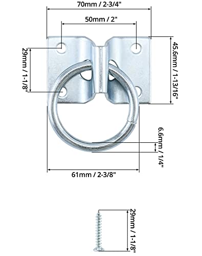 QWORK 2" Cross Tie Rings for Horse Through, 2 Pack Tie - Equestrian and Livestock Ties Loop Hay Net Loop Horse