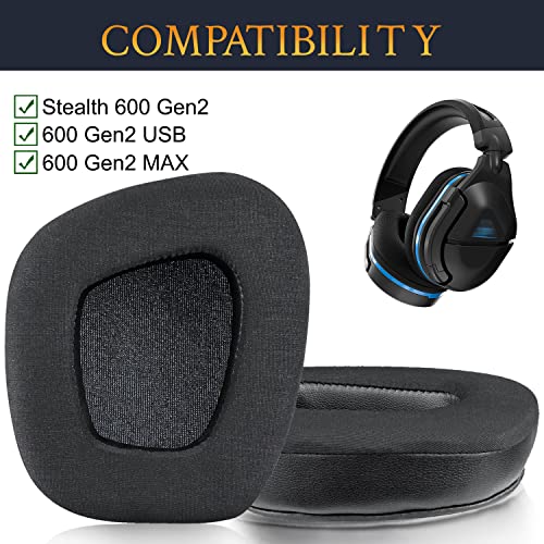 SOULWIT Cooling-Gel Earpads Replacement for Turtle Beach Stealth 600 Gen 2/600 Gen2 USB/600 Gen 2 MAX Wireless Gaming Headset, Ear Pads Cushions with Noise Isolation Foam