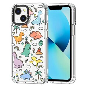 mosnovo compatible with iphone 13 case, cute dinosaur [ buffertech impact ] shockproof protective transparent tpu bumper clear phone case cover designed for iphone 13 6.1"