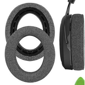 geekria comfort linen replacement ear pads for corsair hs70 pro, hs60 pro, hs50 pro headphones ear cushions, headset earpads, ear cups cover repair parts (grey)