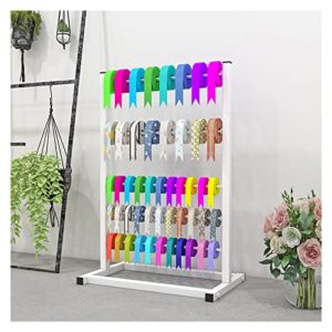 jyhhcys metal 4 tier ribbon holder organizer large capacity, commercial home ribbons storage organizers rack for craft room/cake shop/flower store (color : white)