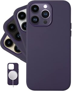 lonli classic - (for iphone 14 pro max) - european nappa leather case - smoothen and soften over time - compatible with magsafe - deep purple