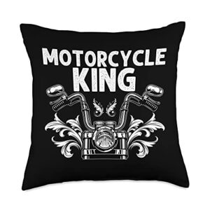 cool motorcycle gift biker accessories & stuff funny design for men dad motorcycle lover biker throw pillow, 18x18, multicolor